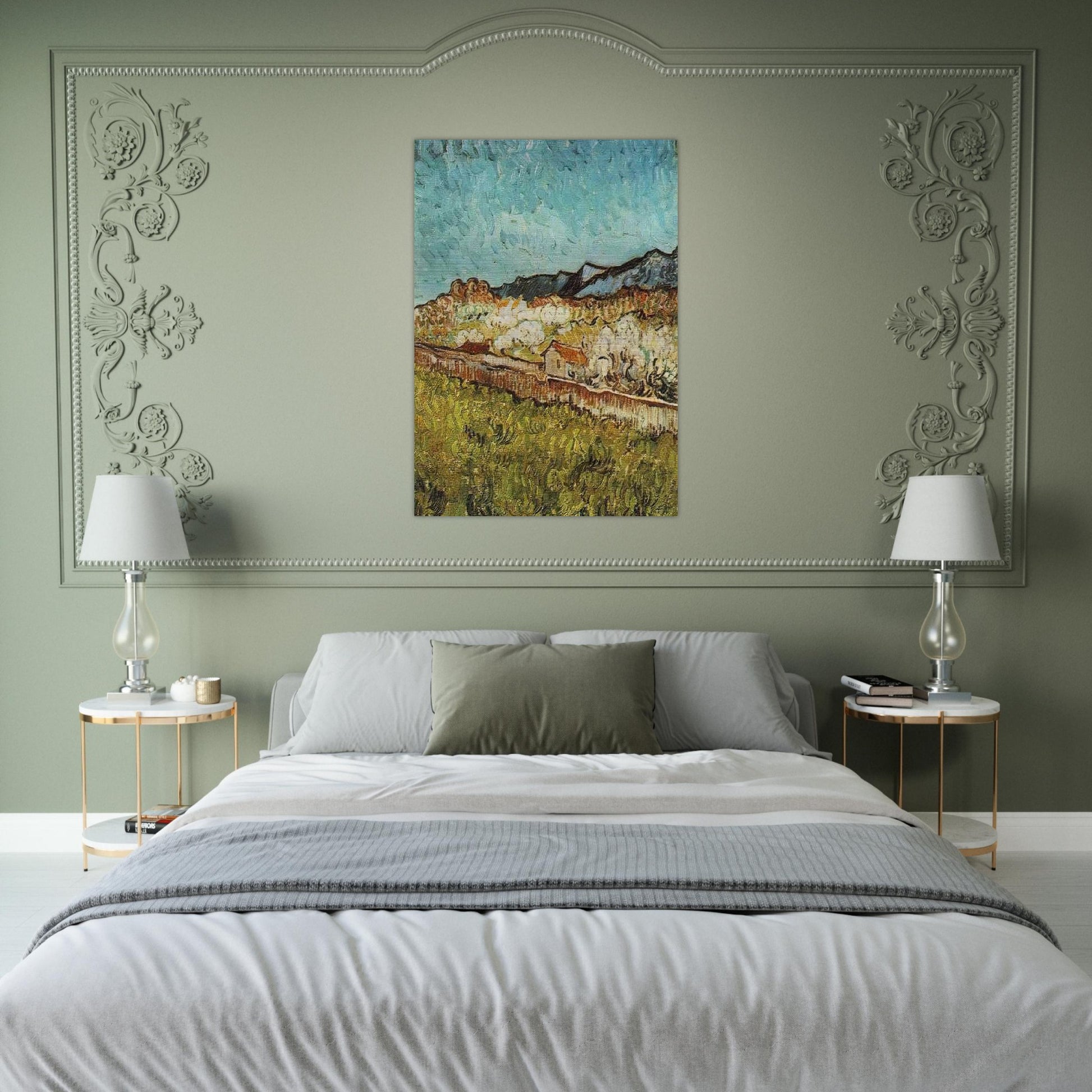 At the Foot of the Mountains - Vincent van Gogh Brushed Aluminum Print - 70x100 cm / 28x40 inches | Vincent van Gogh Aluminum Print | Vincent van Gogh Prints