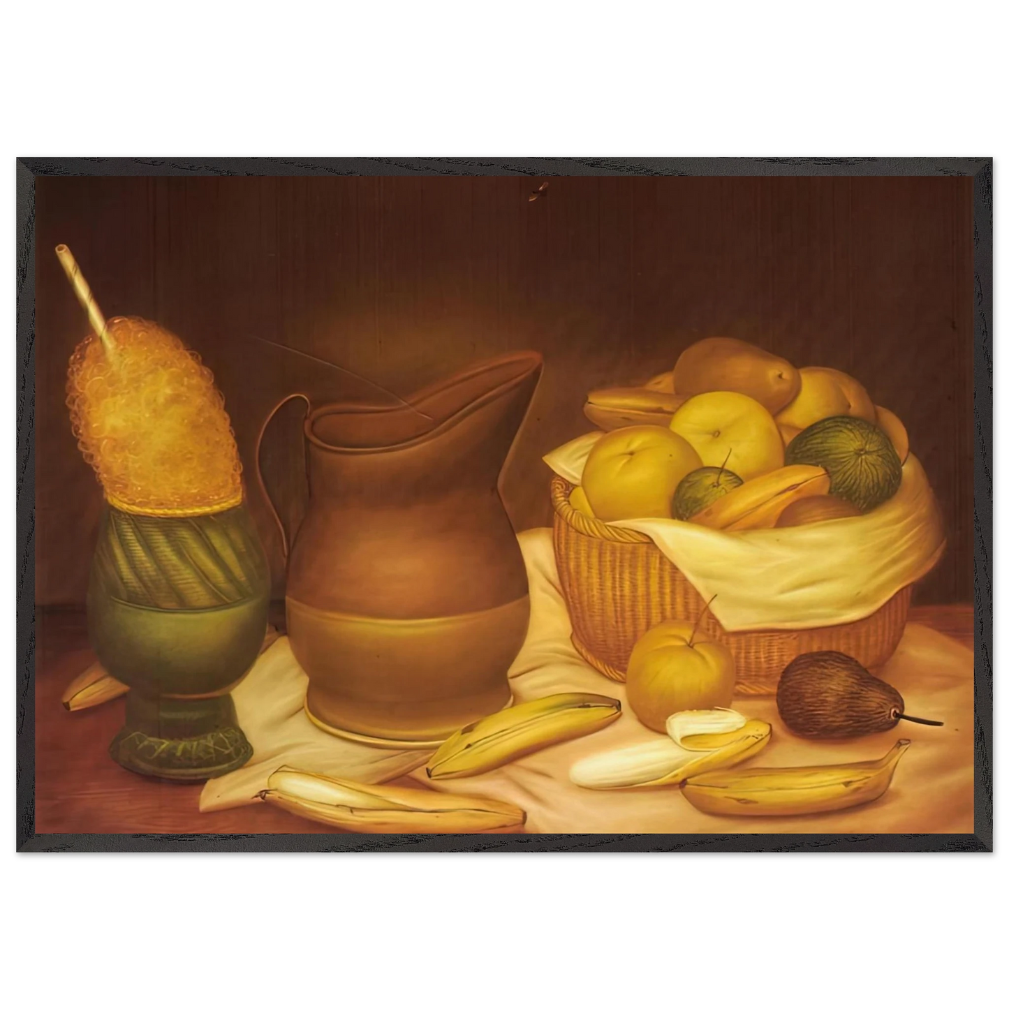 STILL LIFE 2 N1 - Fernando Botero Framed Art Print – Black Wooden Frame - Default Title - -Framed Art Print