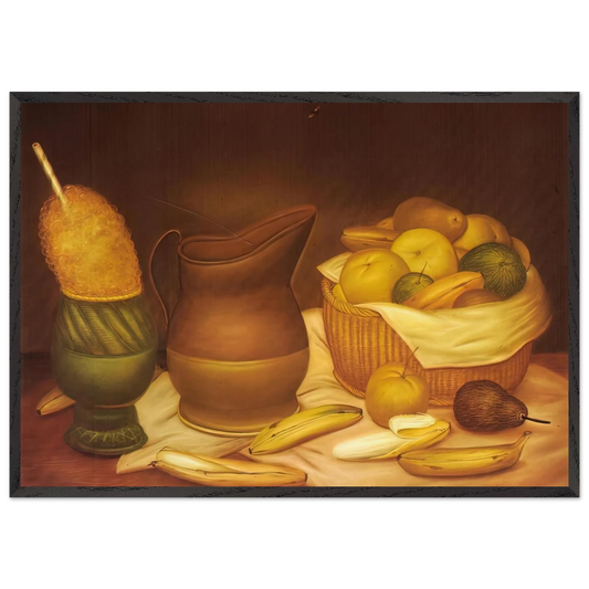 STILL LIFE 2 N1 - Fernando Botero Framed Art Print – Black Wooden Frame - Default Title - -Framed Art Print