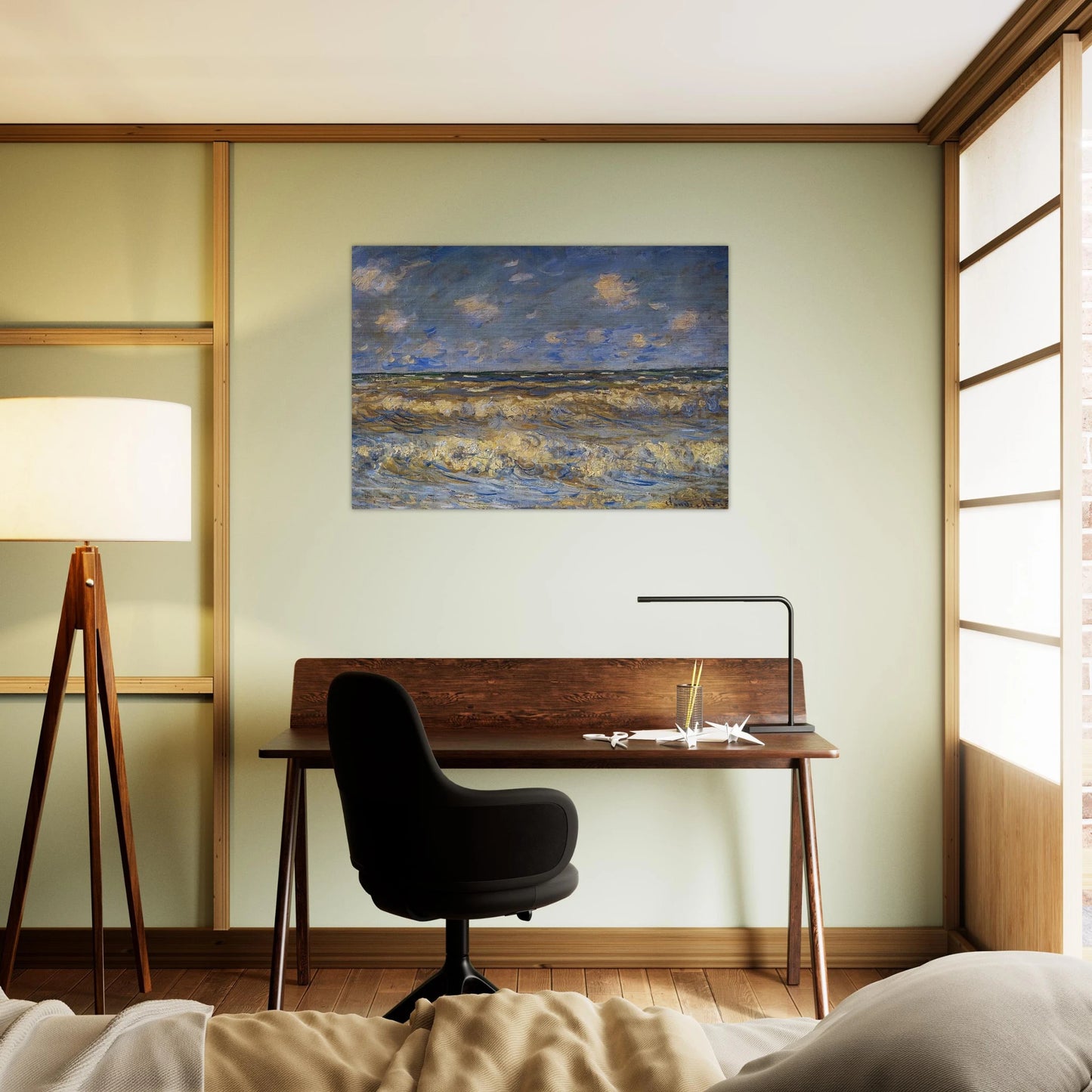 Rough Sea - claude monet Brushed Aluminum Print - 70x100 cm / 28x40 inches | claude monet Aluminum Print | claude monet Prints