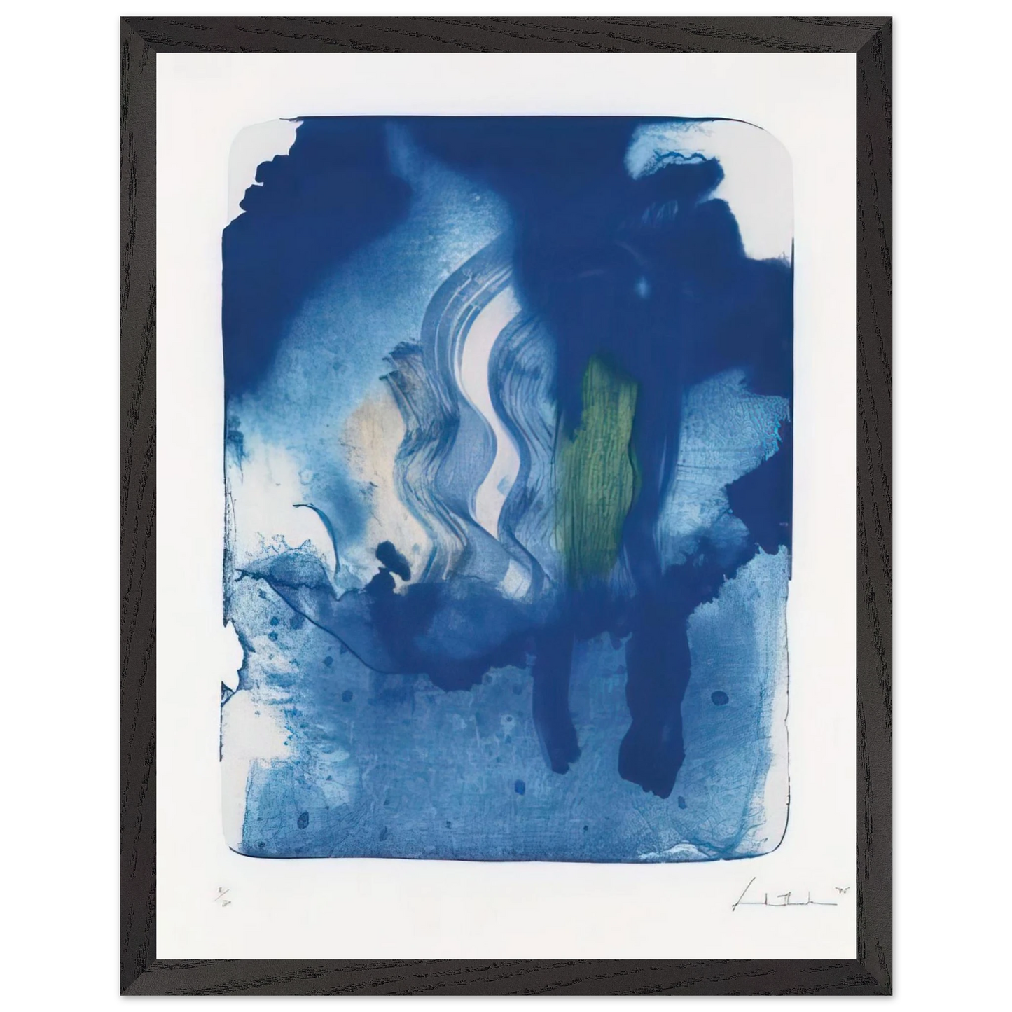 Helen Frankenthaler - Reflections V - 1995 Wall art - 50x70 cm / 20x28 inches - Premium Wooden Framed Poster With Fine Art Paper - Wood frame