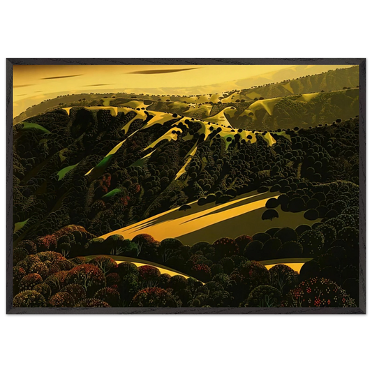 Santa Cruz Mountains - Eyvind Earle Framed Art Print – Black Wooden Frame - Default Title - -Framed Art Print