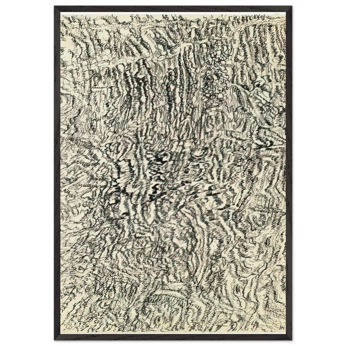 Dessin mescalinien - 1958 - Henri Michaux 70x100 cm / 28x40 inches Framed Art Print – Black Wooden Frame