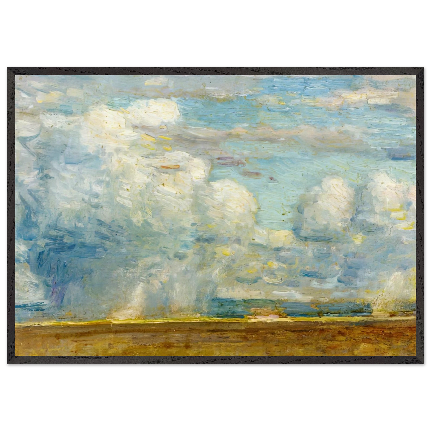 Clouds also known as Rain Clouds over Oregon Desert - Childe Hassam Framed Art Print – Black Wooden Frame - Default Title - -Framed Art Print