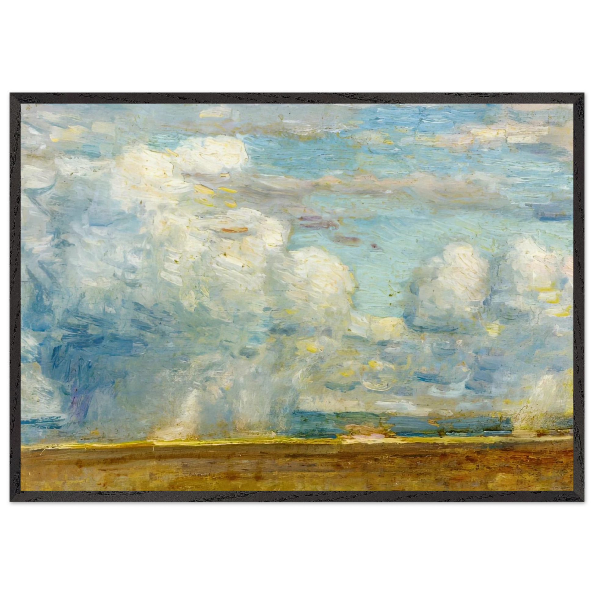 Clouds also known as Rain Clouds over Oregon Desert - Childe Hassam Framed Art Print – Black Wooden Frame - Default Title - -Framed Art Print