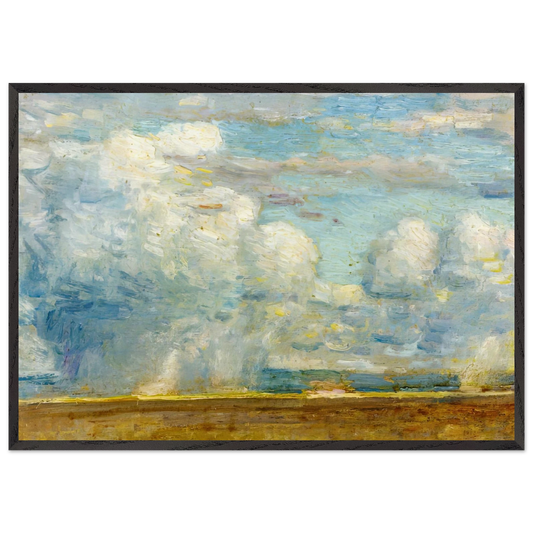 Clouds also known as Rain Clouds over Oregon Desert - Childe Hassam 70x100 cm / 28x40 inches Framed Art Print – Black Wooden Frame