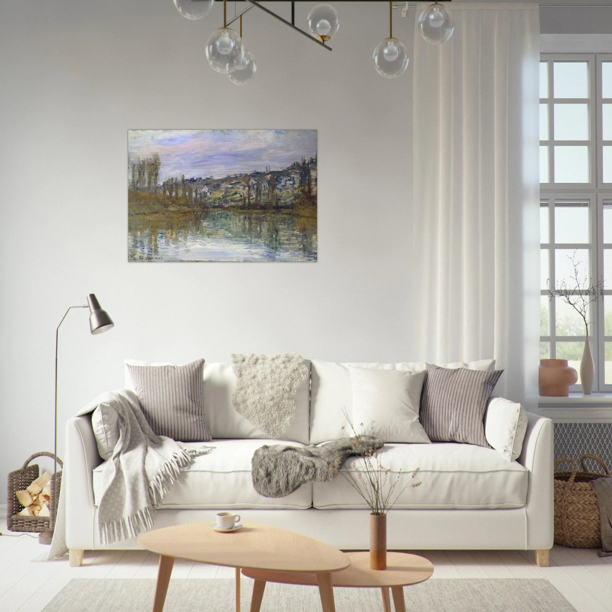 The Seine near Vetheuil - claude monet Brushed Aluminum Print - 70x100 cm / 28x40 inches | claude monet Aluminum Print | claude monet Prints