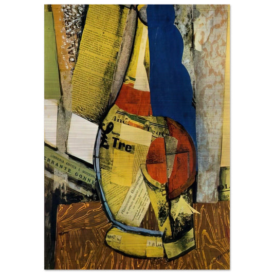 FIASCO E BICCHIERE - Carlo Carra Brushed Aluminum Print - 70x100 cm / 28x40 inches | Carlo Carra Aluminum Print | Carlo Carra Prints