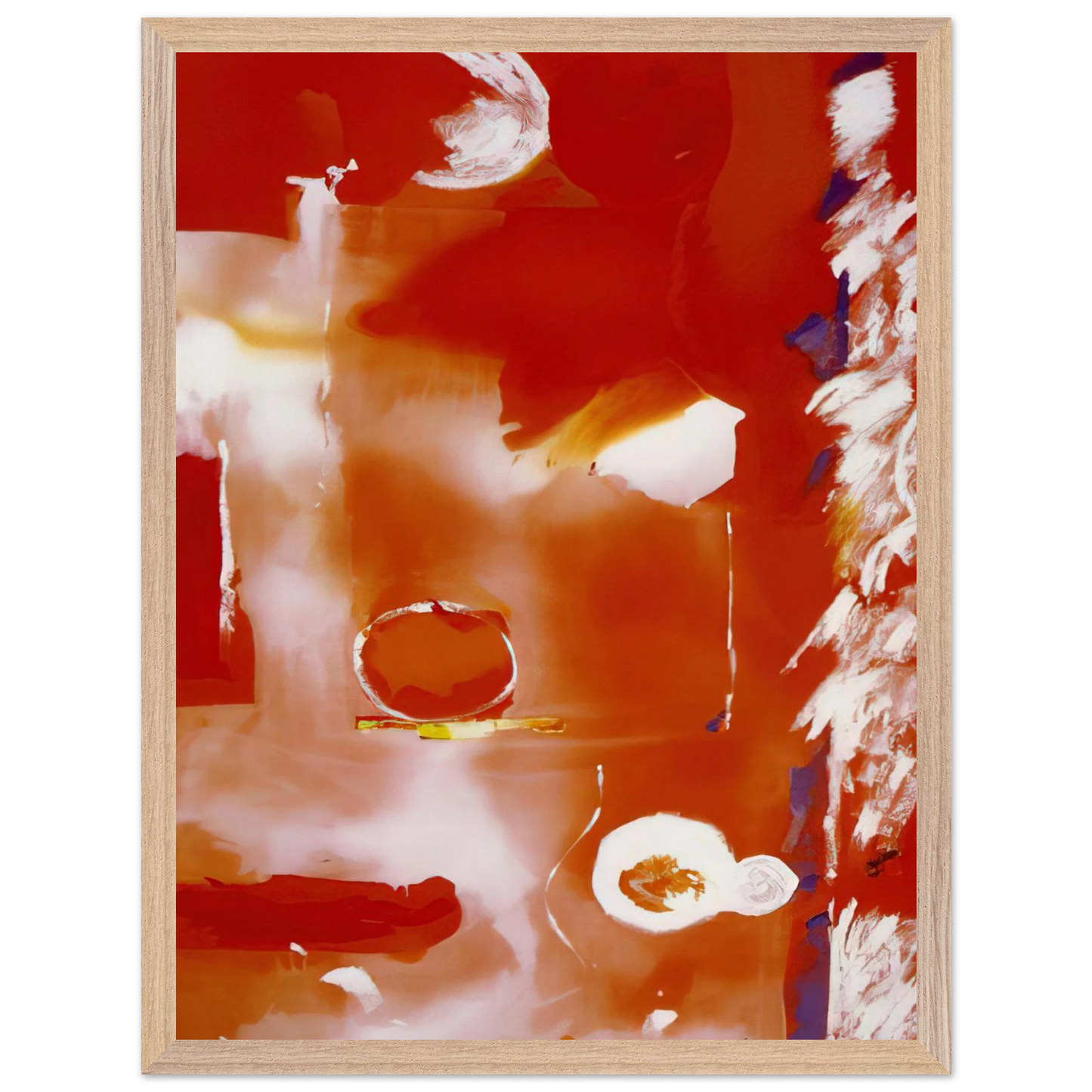 Helen Frankenthaler - Seeing the Moon on a Hot Summer Day - 1987 Wall art - 30x45 cm / 12x18 Inches - Premium Wooden Framed Poster With Fine Art Paper - Wood frame