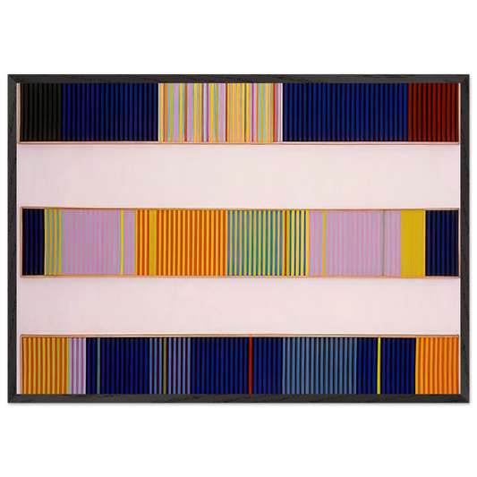 Triple Jump - 1962 - Gene Davis Framed Art Print – Black Wooden Frame - Default Title - -Framed Art Print