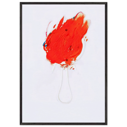UNTITLED FLAME AND MIRROR 1967 - Antoni Tapies Framed Art Print – Black Wooden Frame - Default Title - -Framed Art Print
