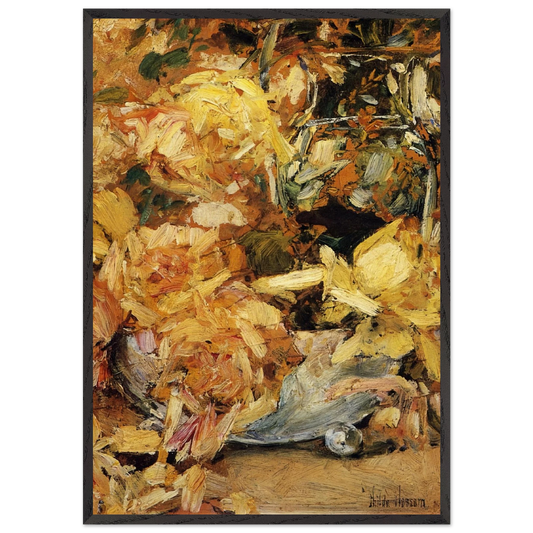 Roses N1 - Childe Hassam Framed Art Print – Black Wooden Frame - Default Title - -Framed Art Print