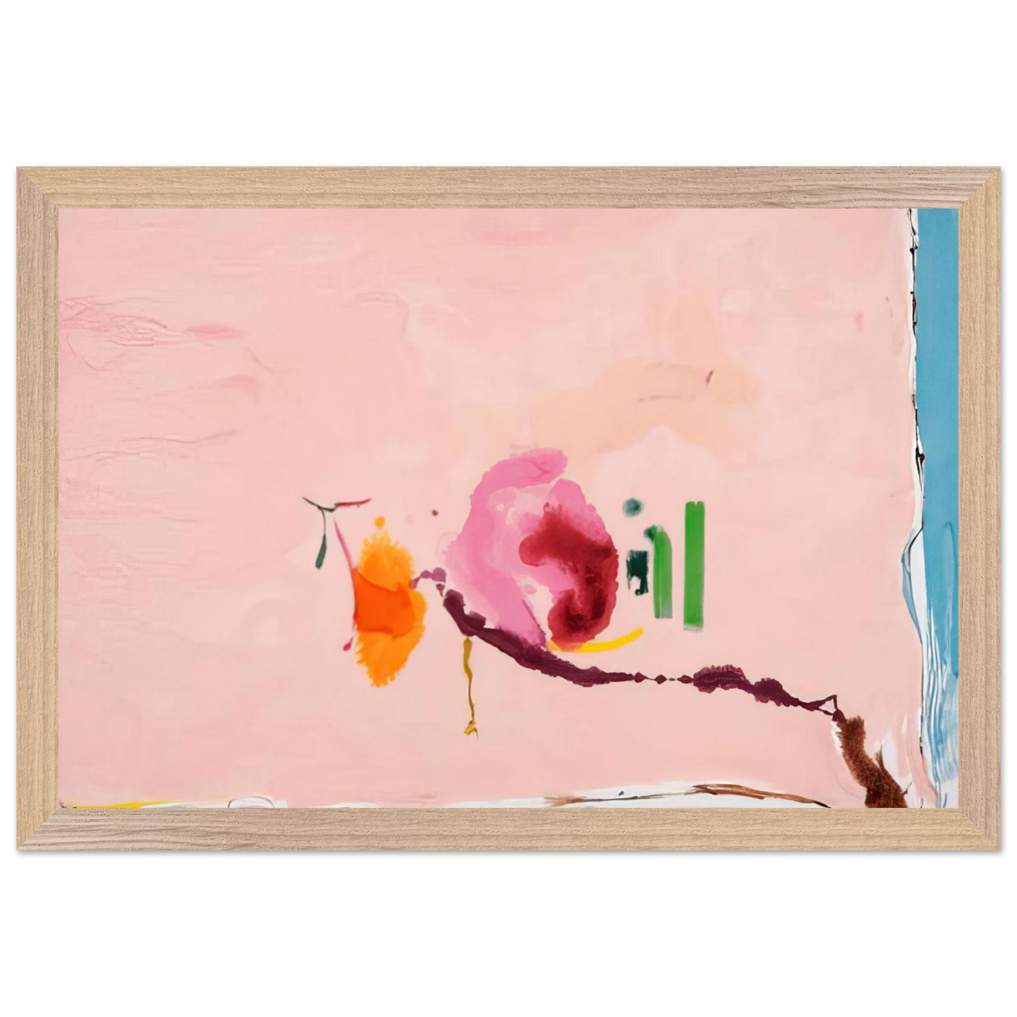 Helen Frankenthaler - Flirt - 1995 Wall art - 40x50 cm / 16x20 inches - Premium Wooden Framed Poster With Fine Art Paper - Black frame