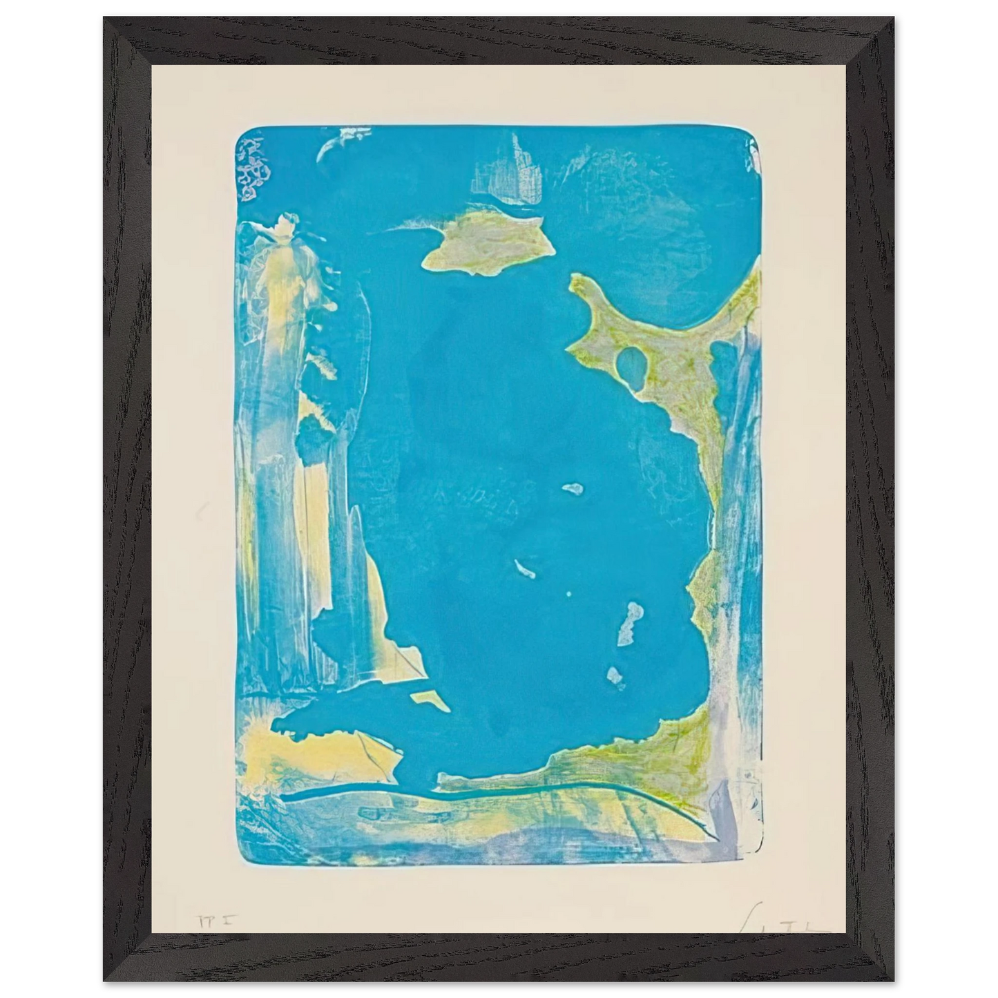 Helen Frankenthaler - Reflections IV - 1995 Wall art - 70x100 cm / 28x40 Inches - Premium Wooden Framed Poster With Fine Art Paper - Black frame