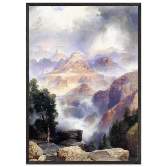 A Showery Day Grand Canyon - Thomas Moran Framed Art Print – Black Wooden Frame - Default Title - -Framed Art Print