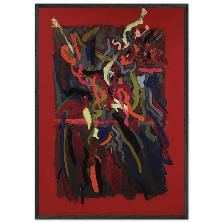 Untitled - 1963 N9 - John Ferren 70x100 cm / 28x40 inches Framed Art Print – Black Wooden Frame