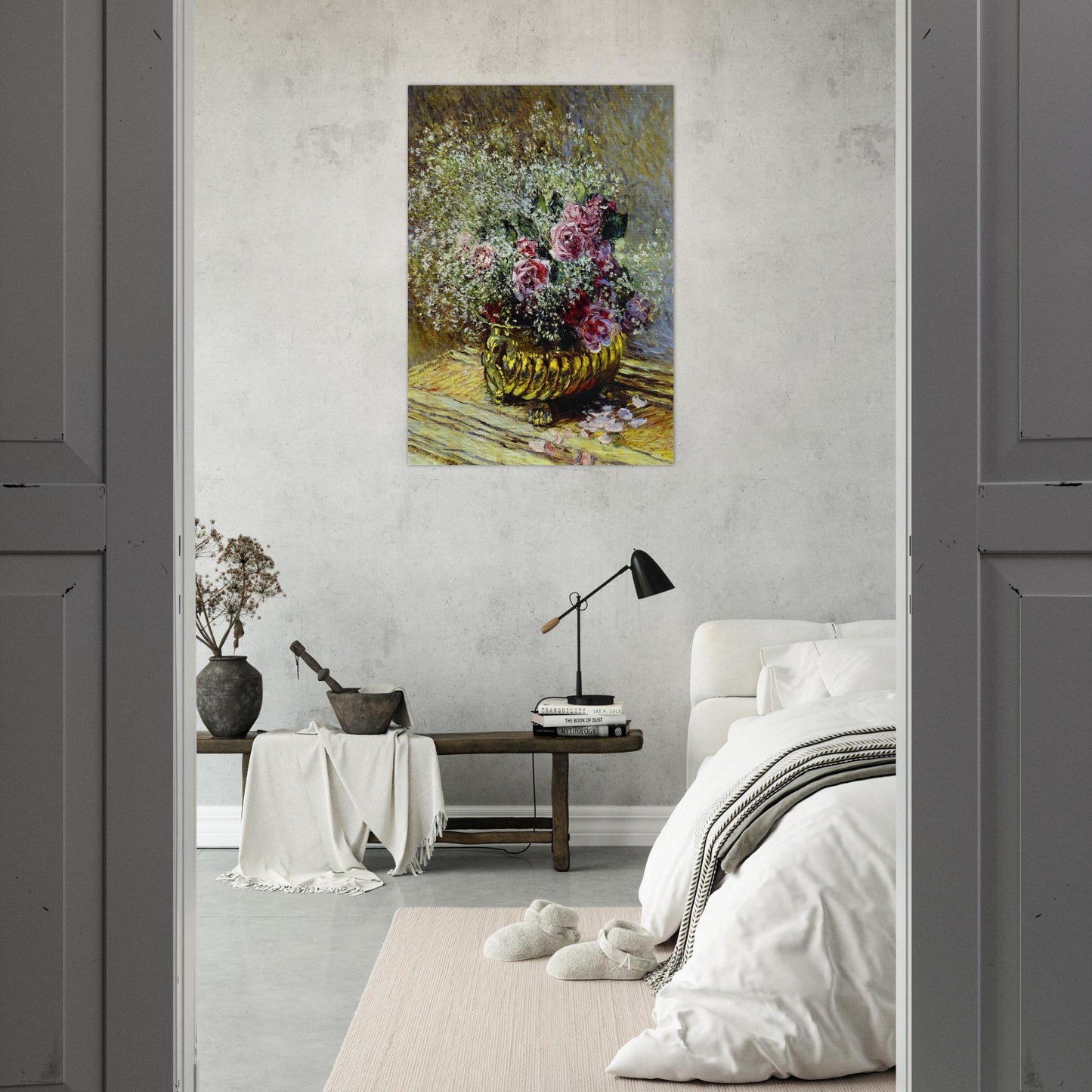 Flowers in a Pot - claude monet Brushed Aluminum Print - 70x100 cm / 28x40 inches | claude monet Aluminum Print | claude monet Prints