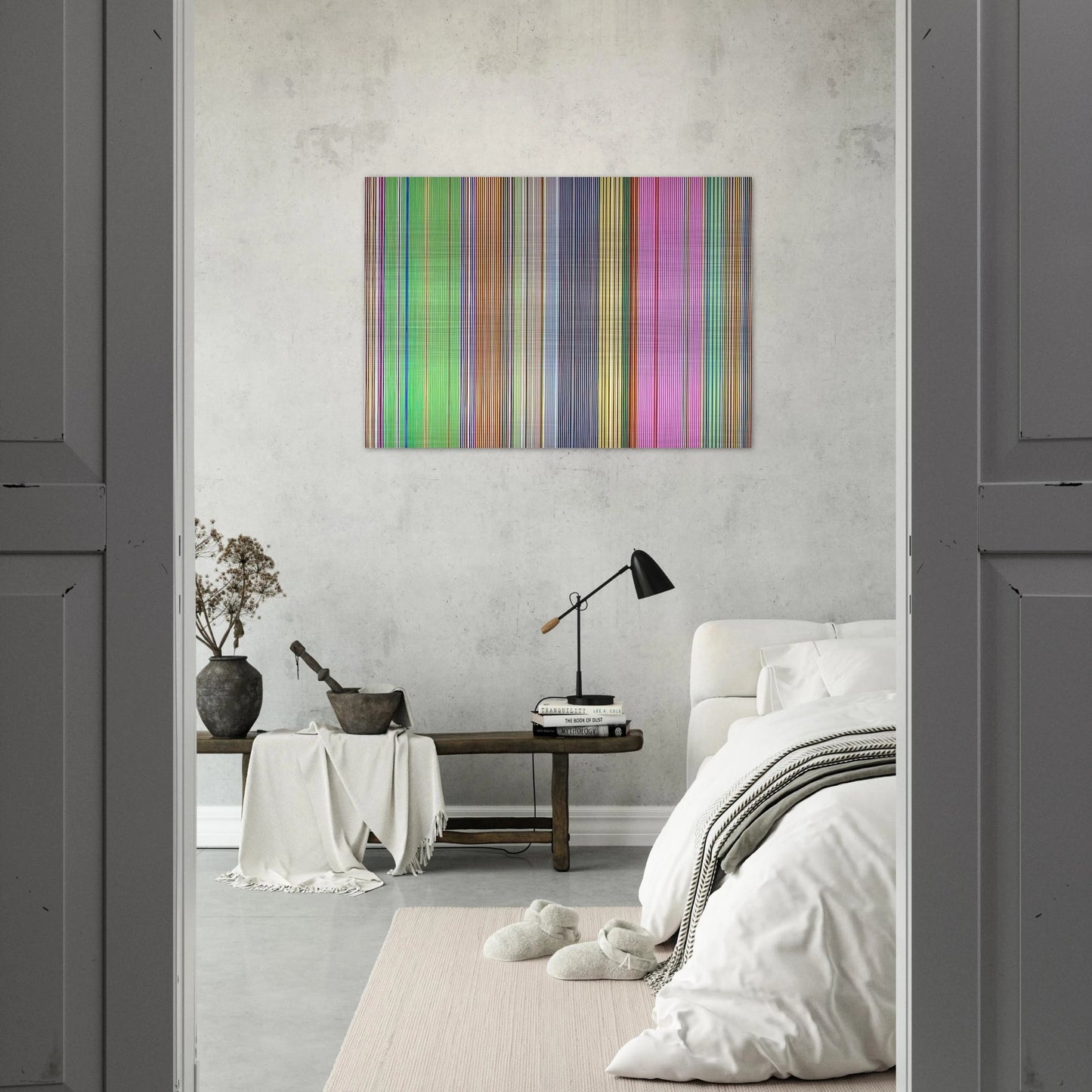 Raspberry Icicle - 1967 - Gene Davis Brushed Aluminum Print - 70x100 cm / 28x40 inches | Gene Davis Aluminum Print | Gene Davis Prints