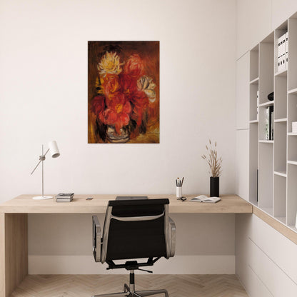 Dahlias - Pierre-Auguste Renoir Brushed Aluminum Print - 70x100 cm / 28x40 inches | Pierre-Auguste Renoir Aluminum Print | Pierre-Auguste Renoir Prints