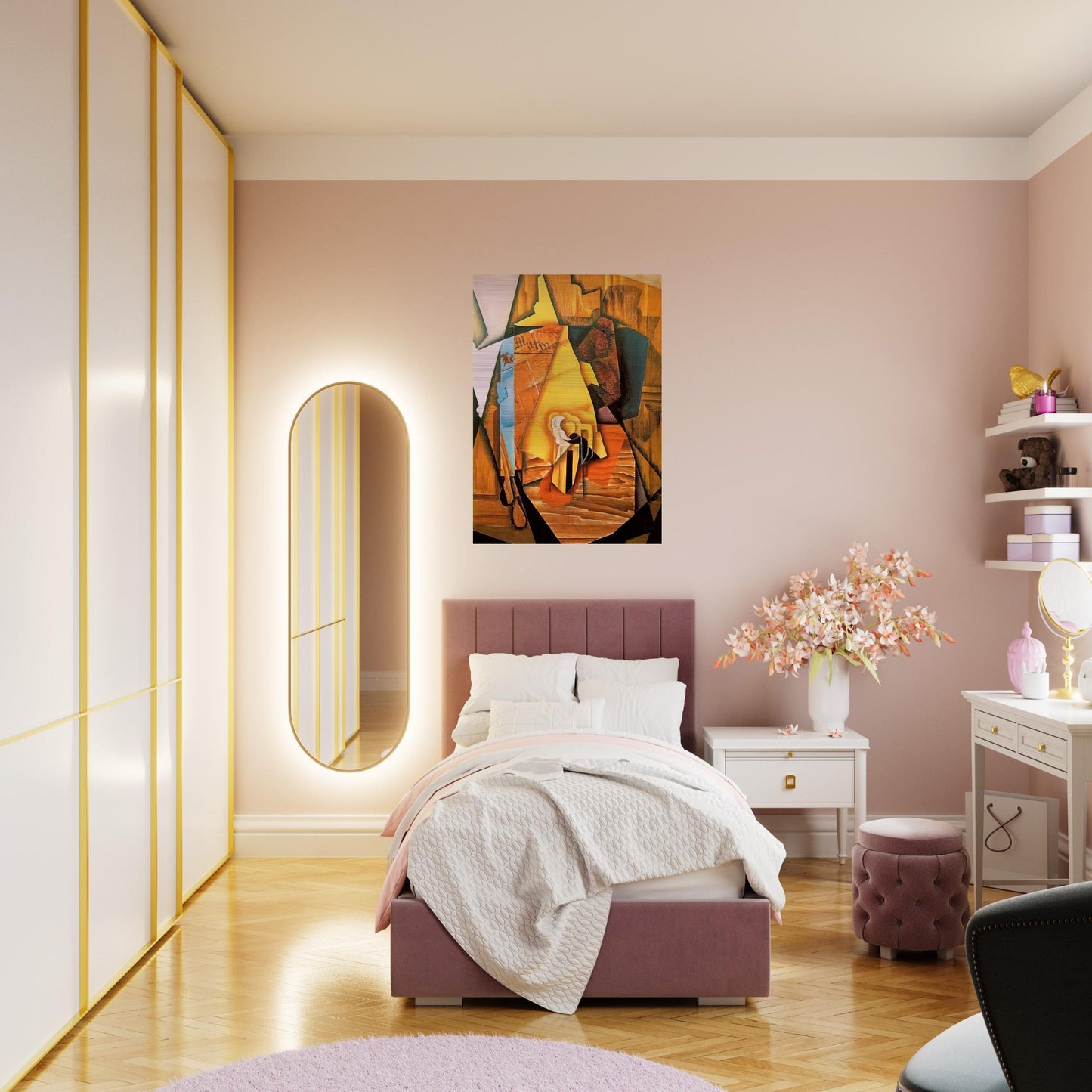 A MAN IN A CAFE 1914 - Juan Gris Brushed Aluminum Print - 70x100 cm / 28x40 inches | Juan Gris Aluminum Print | Juan Gris Prints