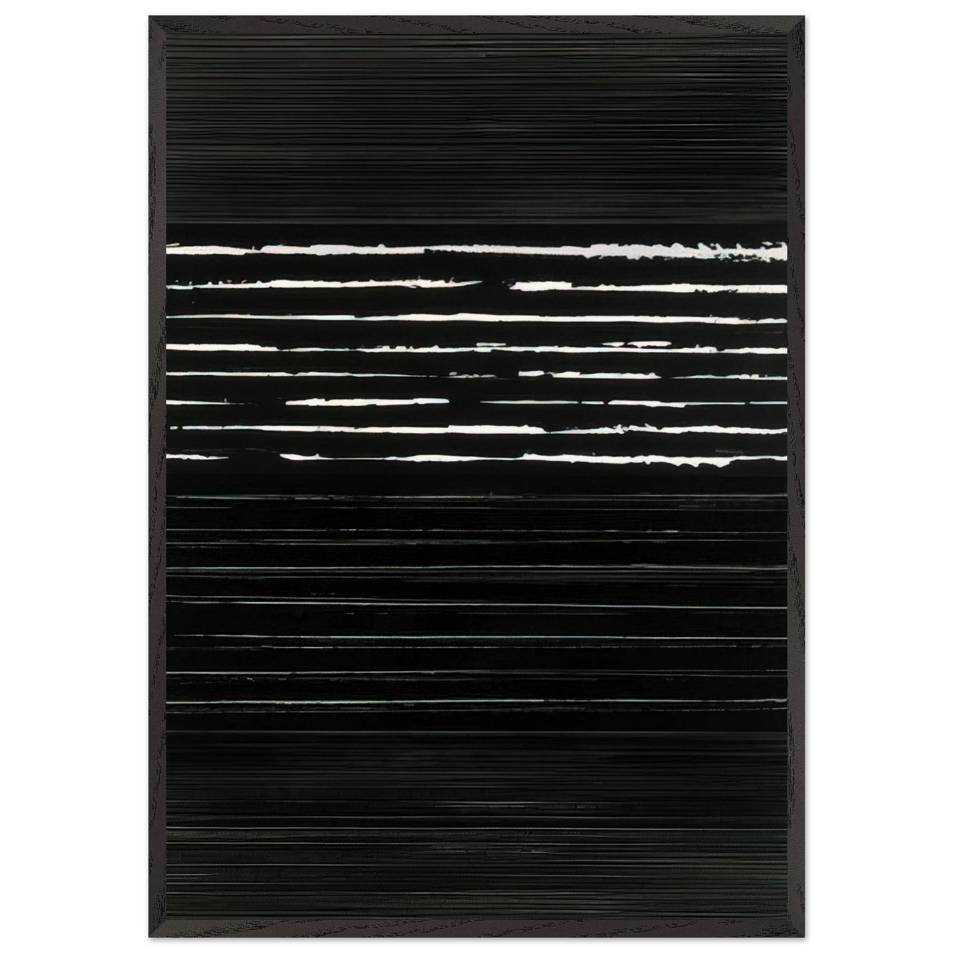 Peinture 324 x 181 cm 14 mars 1999 Polyptyque - 1999 - Pierre Soulages Framed Art Print – Black Wooden Frame - Default Title - -Framed Art Print