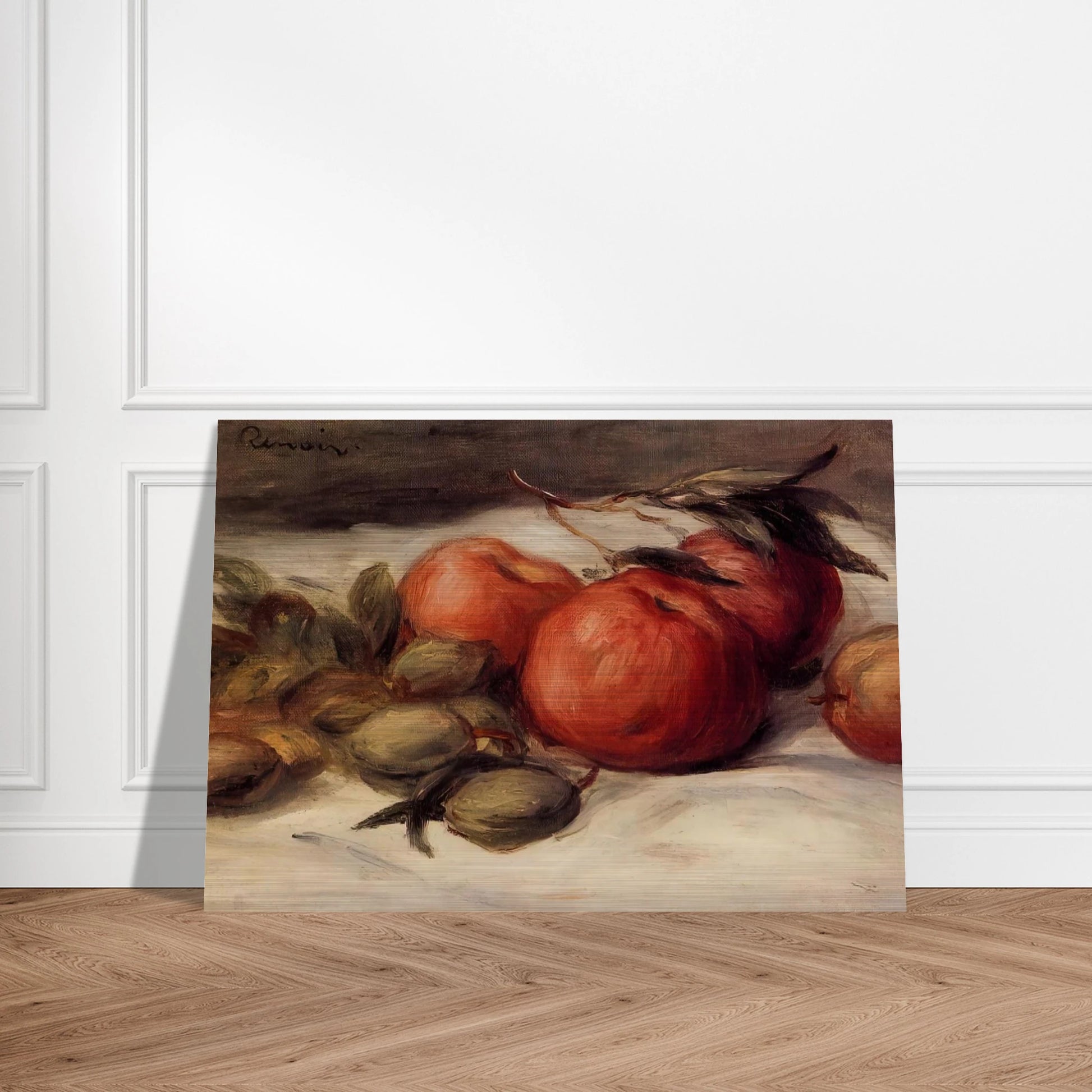 Still Life with Apples and Almonds - Pierre-Auguste Renoir Brushed Aluminum Print - 70x100 cm / 28x40 inches | Pierre-Auguste Renoir Aluminum Print | Pierre-Auguste Renoir Prints