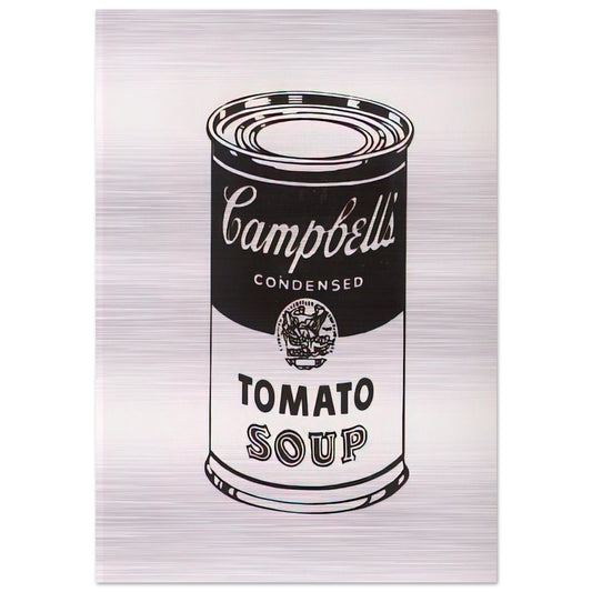 Campbell's Soup Can  Tomato -Retrospective Series - Andy Warhol Brushed Aluminum Print - 70x100 cm / 28x40 inches | Andy Warhol Aluminum Print | Andy Warhol Prints