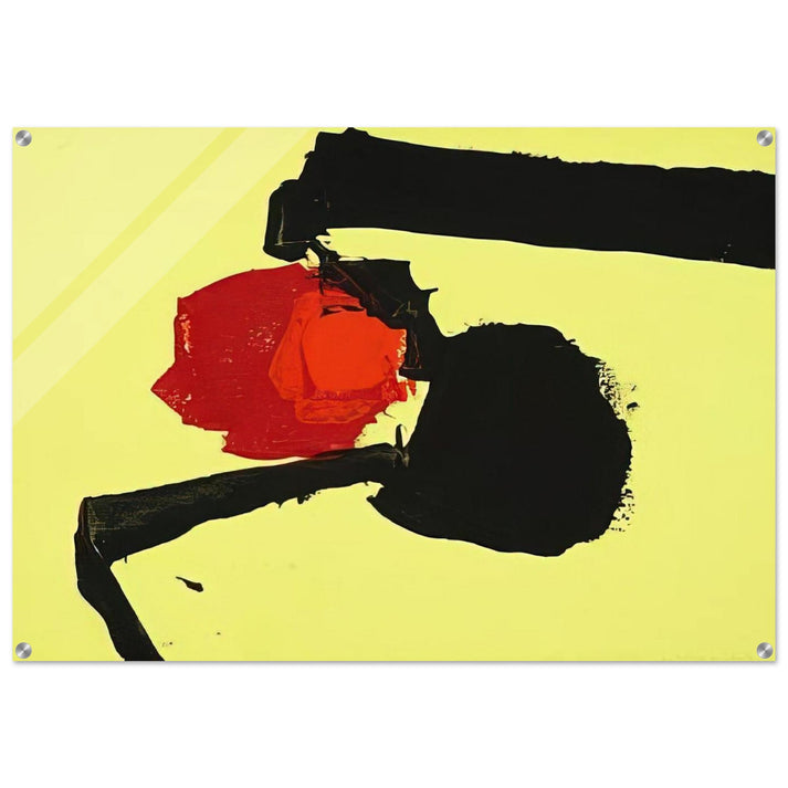UNTITLED ABSTRACT IN YELLOW BLACK AND RED 1967 - Luis Feito Acrylic Print - 70x100 cm / 28x40″ inches