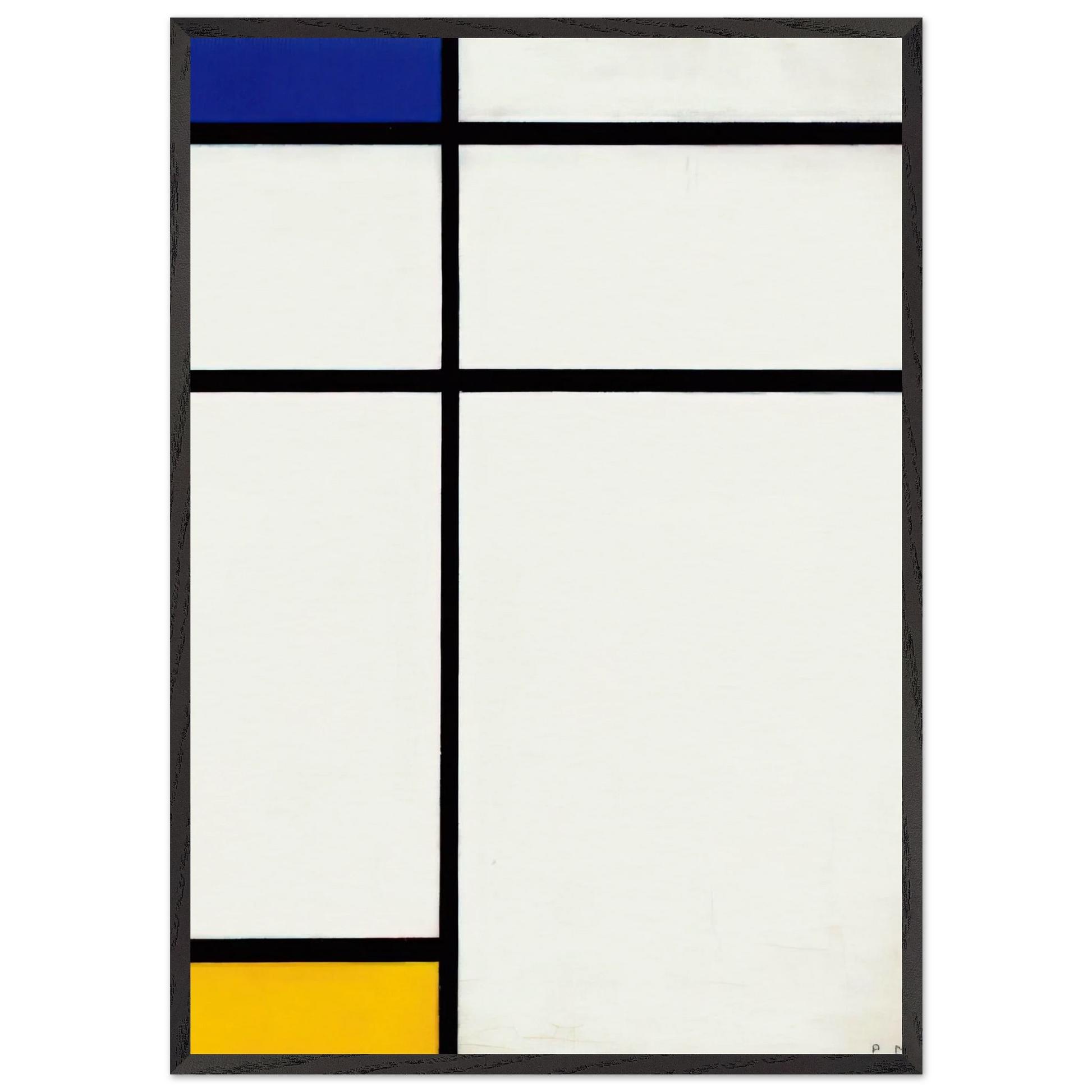 Composition III with Blue Yellow and White - Piet Mondrian Framed Art Print – Black Wooden Frame - Default Title - -Framed Art Print