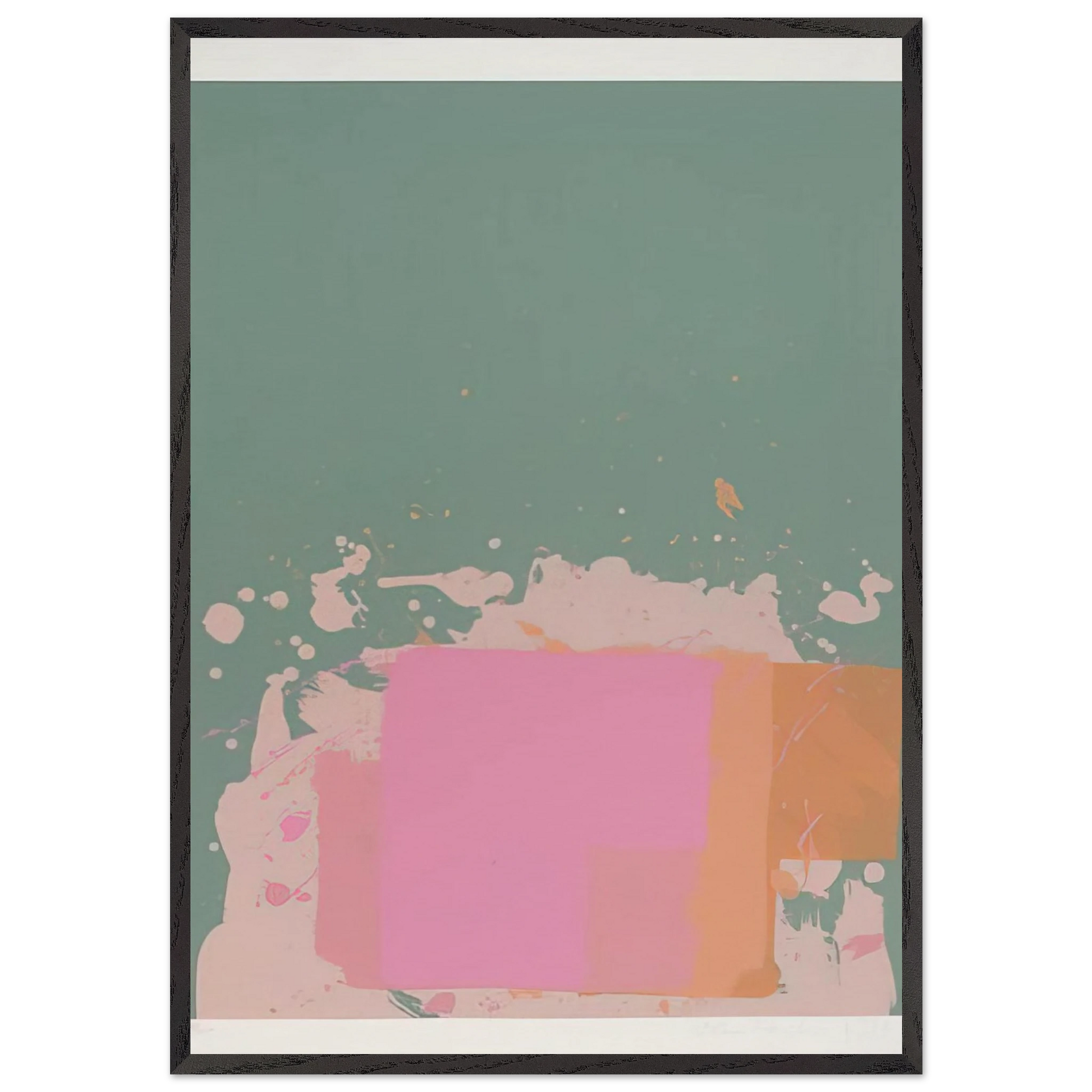 Green Orange Pink - 1971 - John Hoyland Framed Art Print – Black Wooden Frame - Default Title - -Framed Art Print