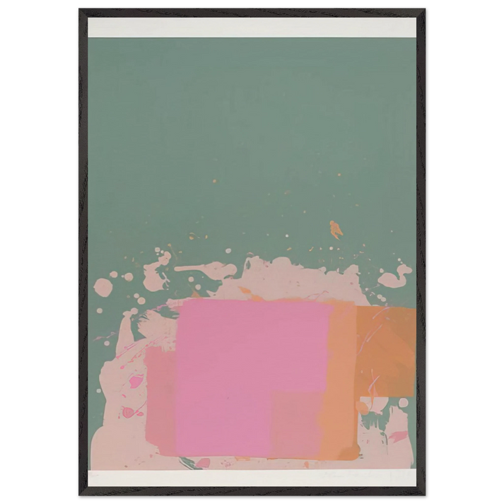 Green Orange Pink - 1971 - John Hoyland 70x100 cm / 28x40 inches Framed Art Print – Black Wooden Frame