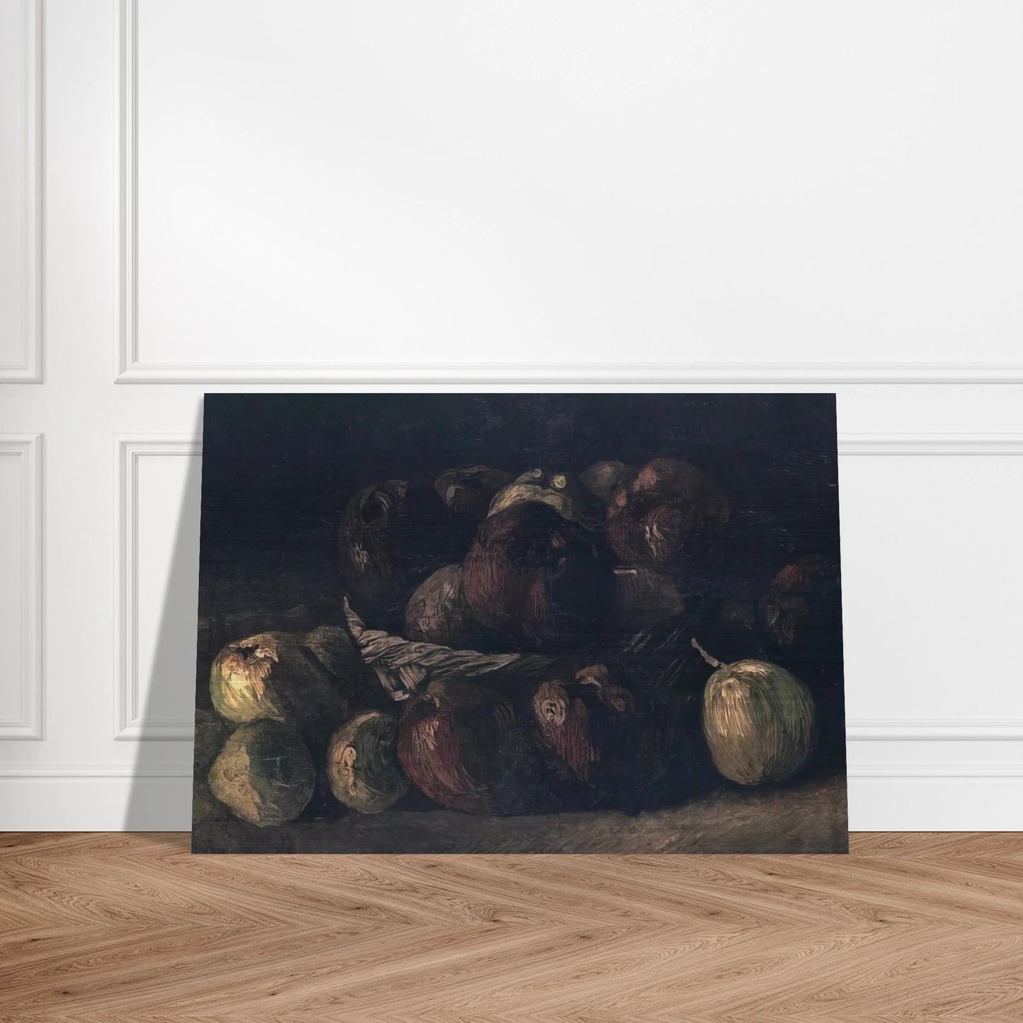 Still life with a basket of apples - Vincent van Gogh Brushed Aluminum Print - 70x100 cm / 28x40 inches | Vincent van Gogh Aluminum Print | Vincent van Gogh Prints