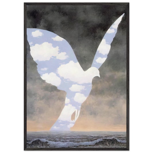 THE BIG FAMILY 1963 - Rene Magritte 70x100 cm / 28x40 inches Framed Art Print – Black Wooden Frame
