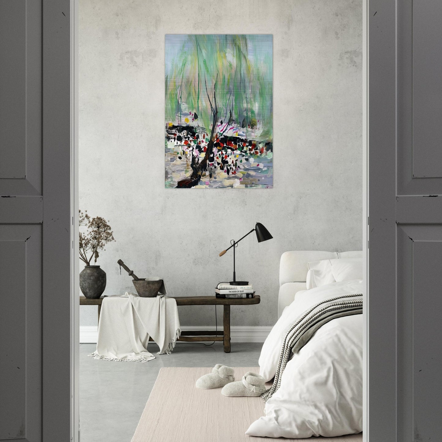 Love in Fangzhuang - 2002 - Wu Guanzhong Brushed Aluminum Print - 70x100 cm / 28x40 inches | Wu Guanzhong Aluminum Print | Wu Guanzhong Prints