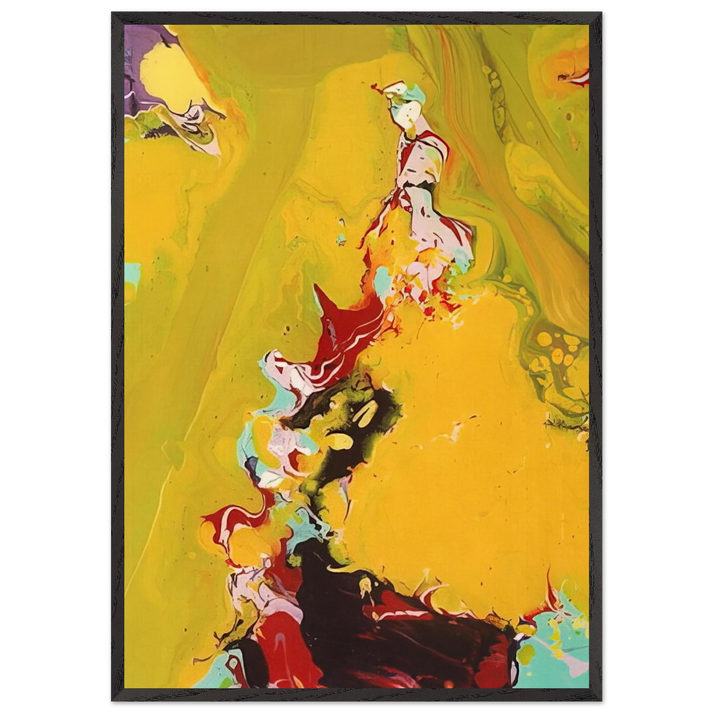 Untitled  SFP86-165  - Sam Francis 70x100 cm / 28x40 inches Framed Art Print – Black Wooden Frame