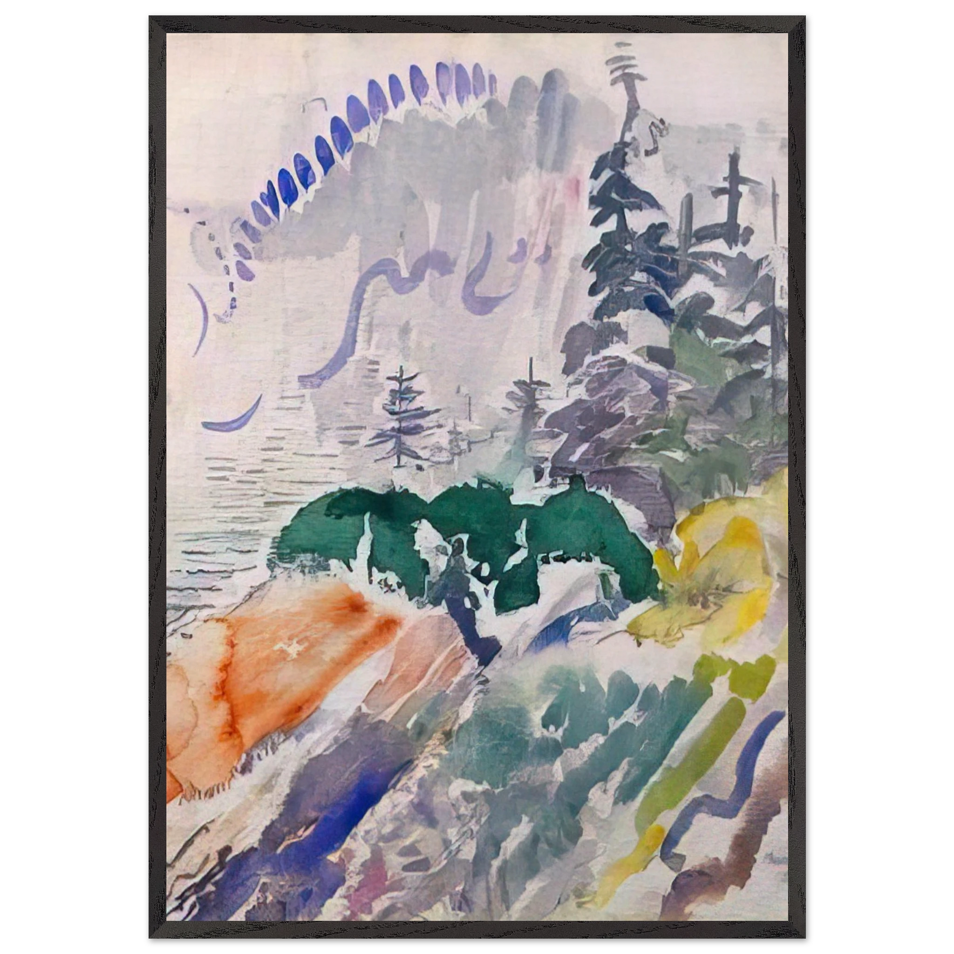 Marin Island - 1914 - John Marin 70x100 cm / 28x40 inches Framed Art Print – Black Wooden Frame