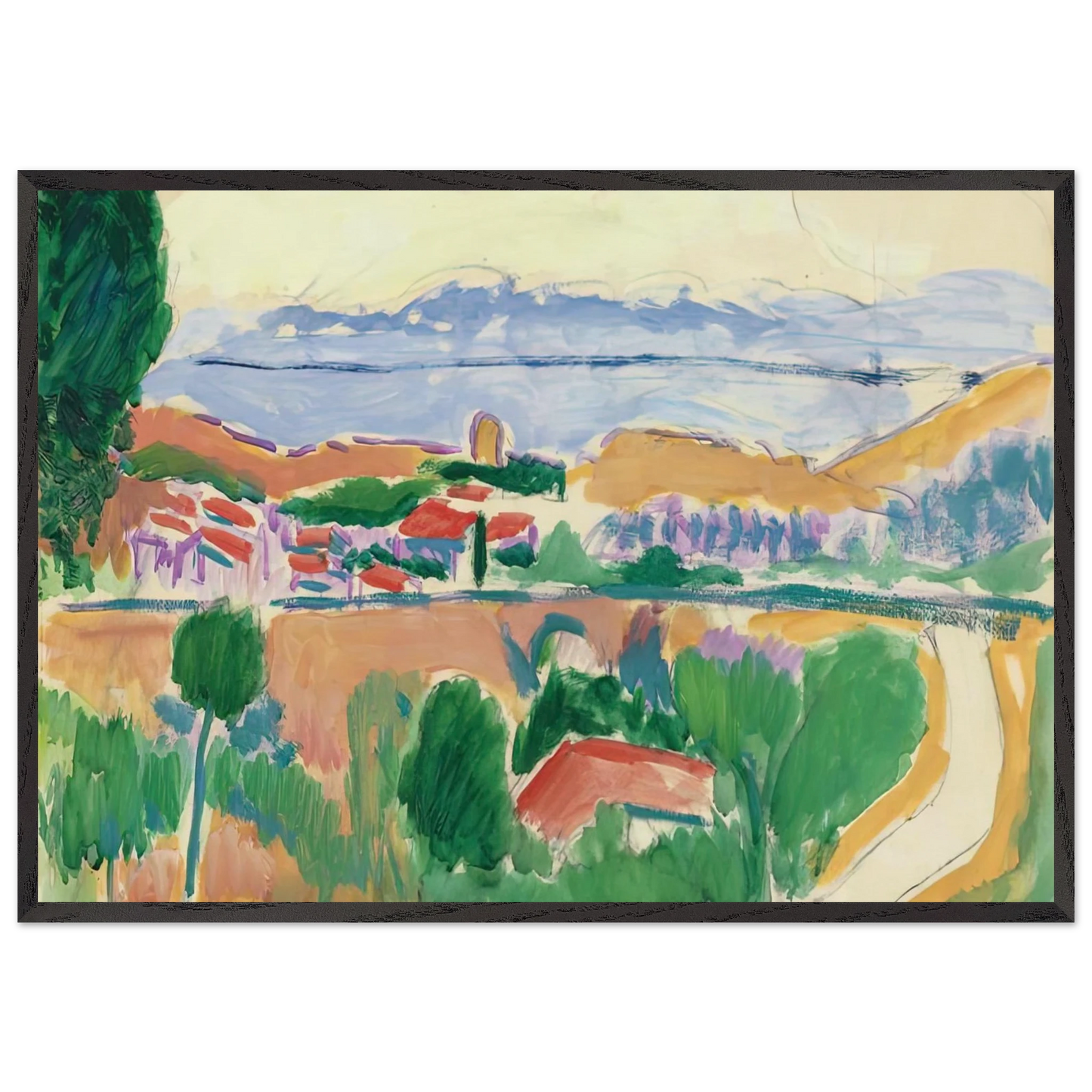 VUE DE COLLIOURE 1906 - Henri Matisse Framed Art Print – Black Wooden Frame - Default Title - -Framed Art Print