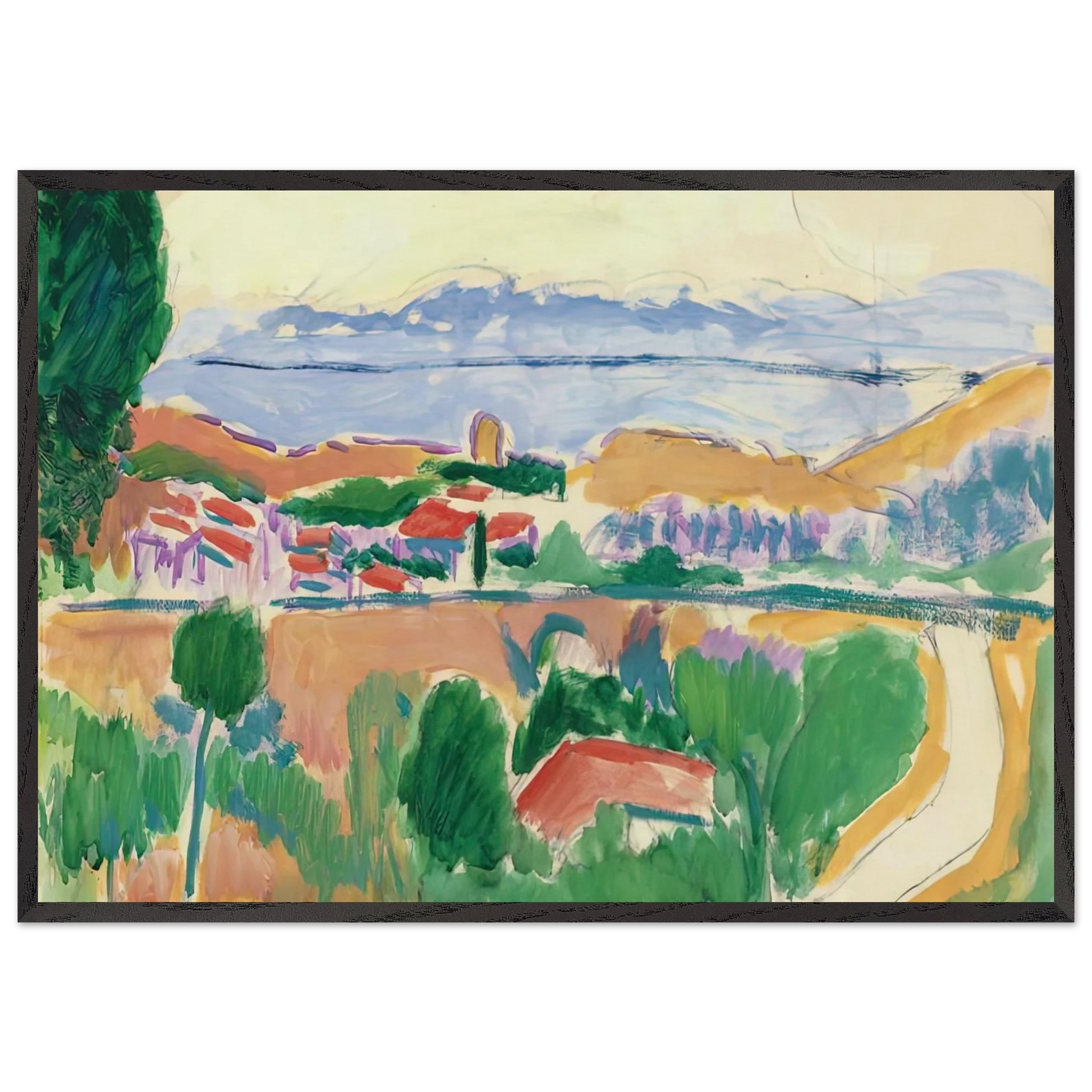 VUE DE COLLIOURE 1906 - Henri Matisse Framed Art Print – Black Wooden Frame - Default Title - -Framed Art Print