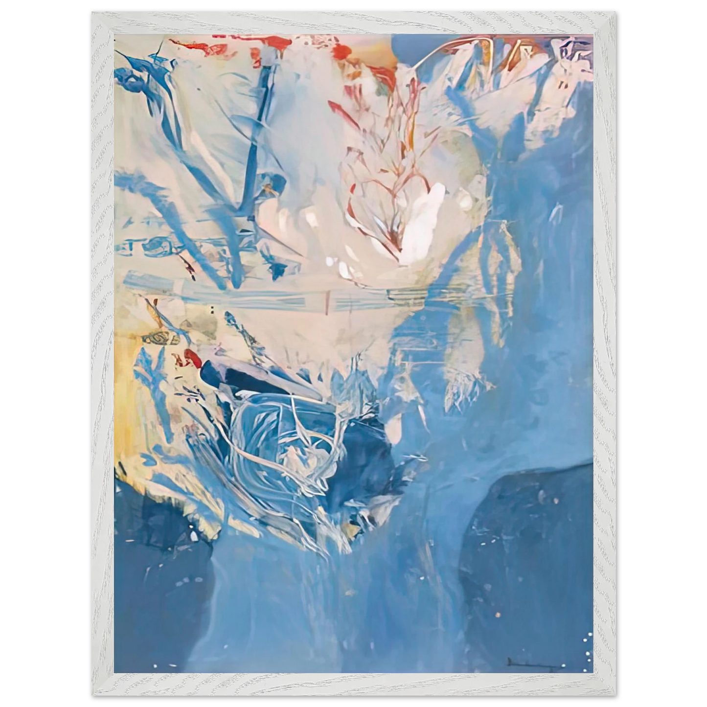 Helen Frankenthaler - Blue Territory, 1955- Wall Art - 21x29.7 cm / 8x12" - Premium Wooden Framed Poster With Fine Art Paper - White frame