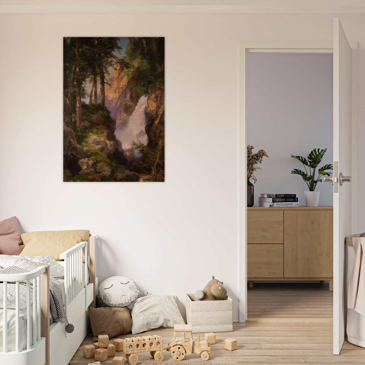 Falls at Toltec Gorge - Thomas Moran Brushed Aluminum Print - 70x100 cm / 28x40 inches | Thomas Moran Aluminum Print | Thomas Moran Prints