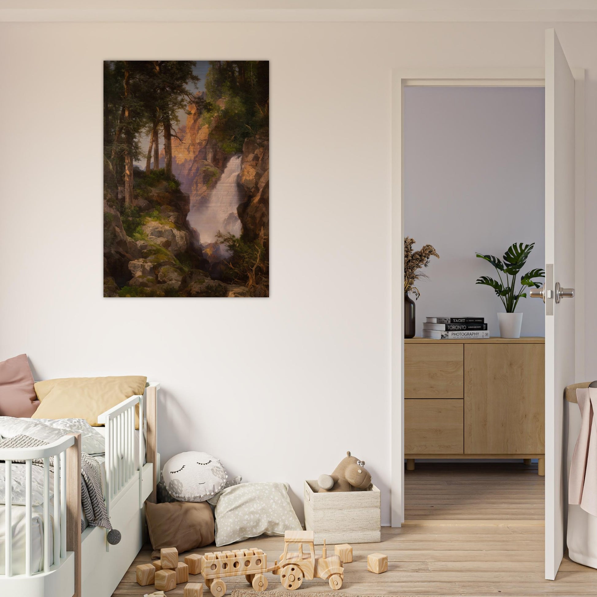 Falls at Toltec Gorge - Thomas Moran Brushed Aluminum Print - 70x100 cm / 28x40 inches | Thomas Moran Aluminum Print | Thomas Moran Prints