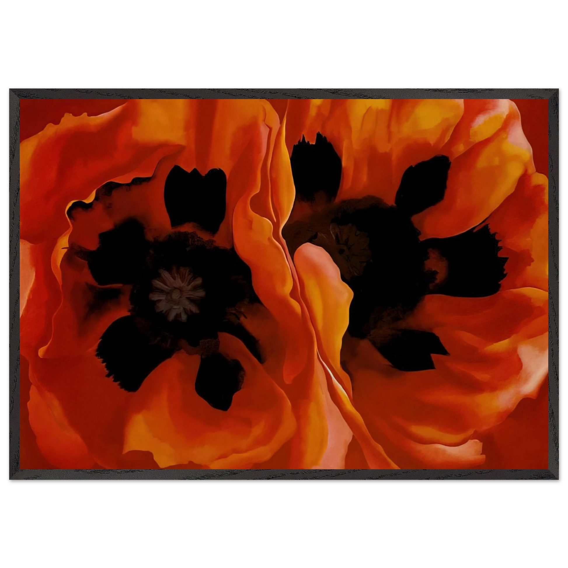 Oriental Poppies - Georgia OKeeffe 70x100 cm / 28x40 inches Framed Art Print – Black Wooden Frame