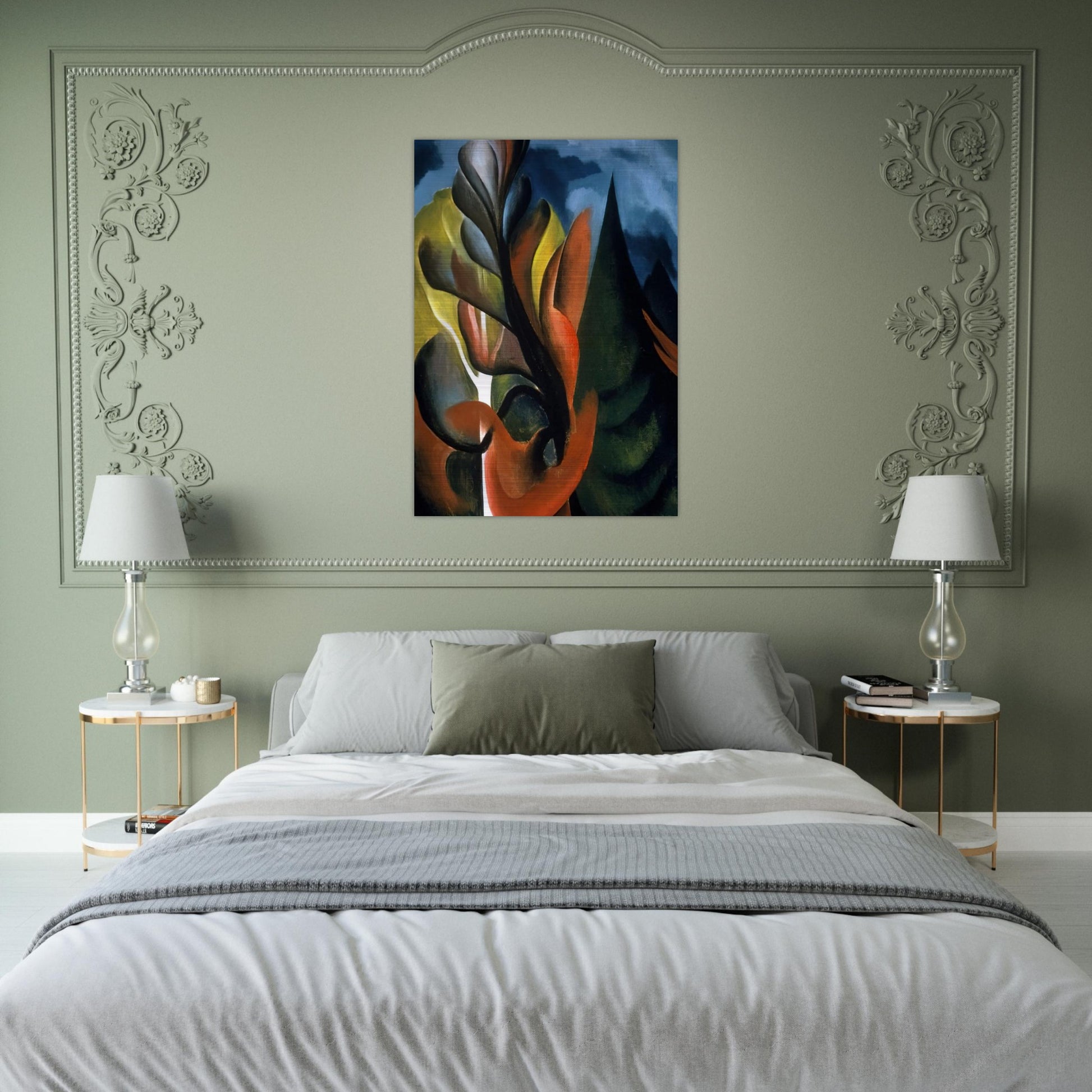 Maple and Cedar, Lake George - Georgia O'Keeffe Brushed Aluminum Print - 70x100 cm / 28x40 inches | Georgia O'Keeffe Aluminum Print | Georgia O'Keeffe Prints