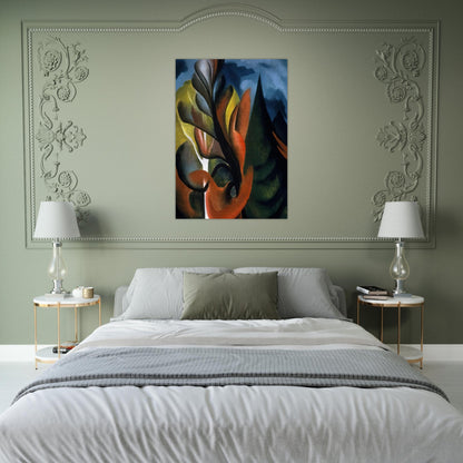 Maple and Cedar, Lake George - Georgia O'Keeffe Brushed Aluminum Print - 70x100 cm / 28x40 inches | Georgia O'Keeffe Aluminum Print | Georgia O'Keeffe Prints