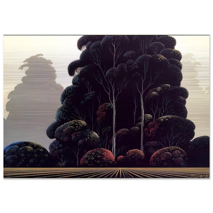 Autumn - Eyvind Earle Brushed Aluminum Print - 70x100 cm / 28x40 inches | Eyvind Earle Aluminum Print | Eyvind Earle Prints