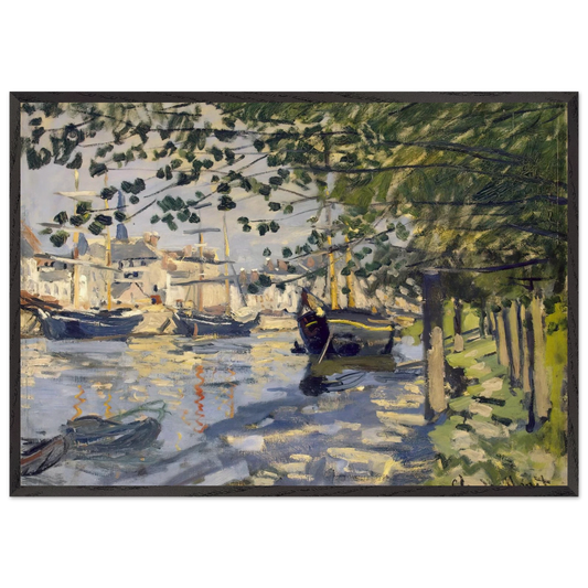 Seine at Rouen - claude monet Framed Art Print – Black Wooden Frame - Default Title - -Framed Art Print