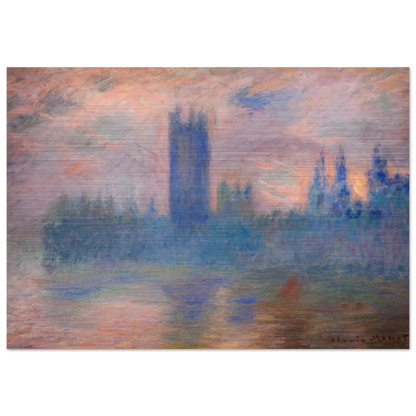 Houses of Parliament, Westminster - claude monet Brushed Aluminum Print - 70x100 cm / 28x40 inches | claude monet Aluminum Print | claude monet Prints