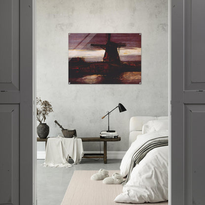 Stammer Mill with Streaked Sky - Piet Mondrian Acrylic Print - 70x100 cm / 28x40″ inches