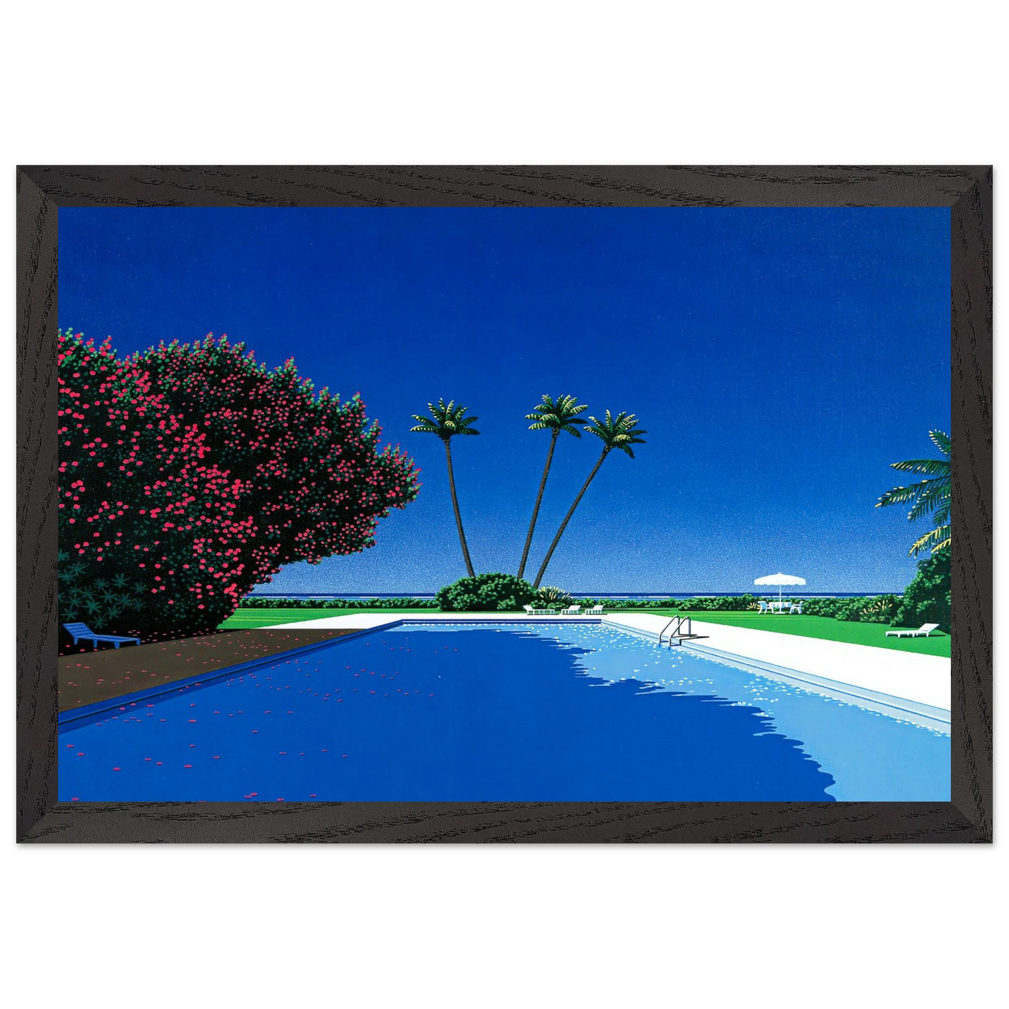 Hiroshi Nagai - Time Goes By Wall Art - 30x40 cm / 12x16 inches - Premium Wooden Framed Poster With Fine Art Paper - White frame