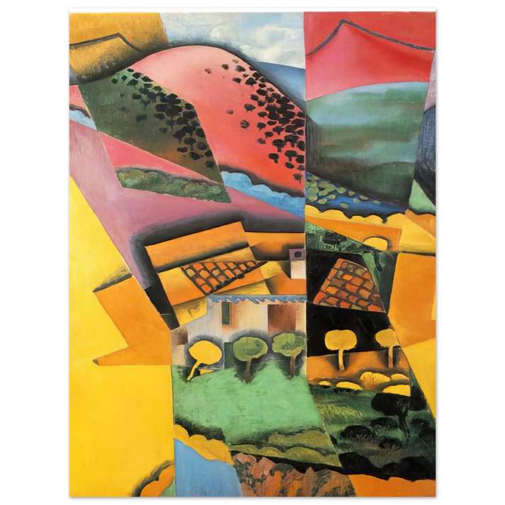Juan Gris - LANDSCAPE AT CERET 1913  75x100 cm / 30x40inches Fine Art Poster